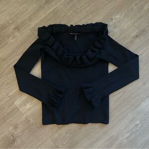 White House Black Market Off-Shoulder Black Sweater